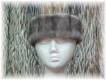 Full Skin Gray Mink Design Fur Headwrap Full Skin Gray Mink Design Fur Headwrap