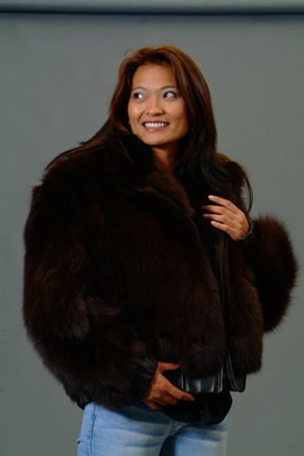 Brown Fox Fur Bolero Jacket Brown Fox Fur Bolero Jacket