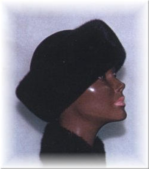 Wide Mink Cuff Hat  Wide Mink Cuff With Velour Crown