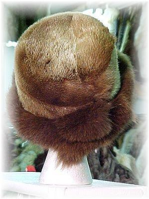 Full Skin Otter Fur Hat with Brown Fox Tail  Fur Origin: Norway Manufacturing: USA Full Skin Inside Lining