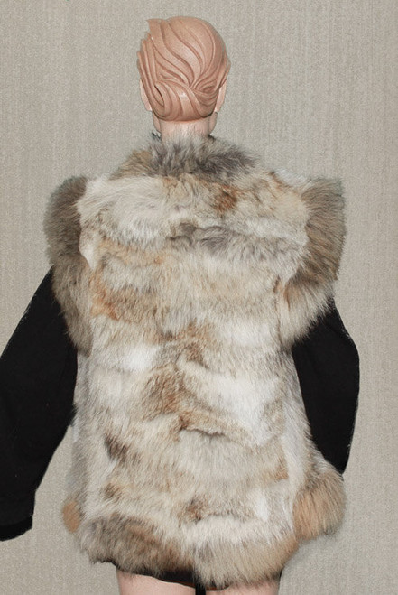Coyote Fur Vest With coyote Fur Trim Natural Coyotte Vest Genuine Coyote Design Hook and Eye Closure Max Length: 22 inches Fur Origin: USA Manufactured: USA