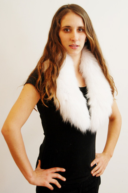White Fox Fur Collar  White Fox  Collar Style: Shawl Fur Origin: Norway Manufactured: USA Manufacturing: USA