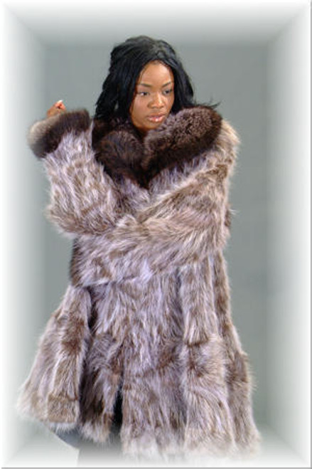 Raccoon Fur 3/4 Jacket - Sectional 3/4 Racoon Fur Genuine Raccoon Fur Slits On Each Side Warm and Luxurious Hook and Eye Closure Fur Origin: USA Manufactured: USA