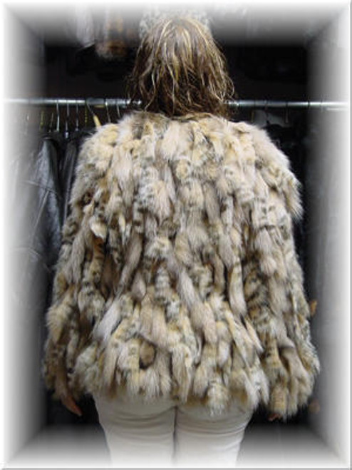 Lynx  Bolero Fur Jacket  Lynx Fur Jacket Size 4 Cross Back 13" Sleeve Length 27" Length 23" No Collar Closure One Of a Kind Very Light Fur