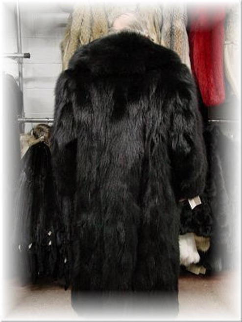 Black Fox Design Coat Men's Fox Fur Design Fur Coat Collar Style: Shawl Color: Genuine Black Fox Buttons Fur Origin: Norway Manufactured: USA