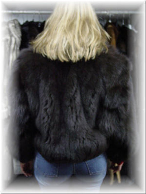 Full Skin Fox Fur Bomber Jacket  Full Skin Fox Fur Bomber Jacket Stand up Wing Collar Shown Color Shown Is Dyed Brown Zipper Closure Choice of Color Fur Origin: Norway Manufacturing: USA