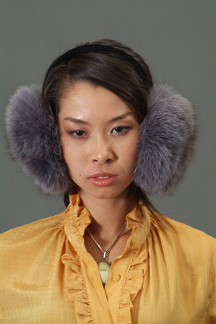 Gray Fox Fur Earmuffs Dyed Gray Fox Fur Earmuffs One Size Fits Most Fur Origin: USA Manufacturing: USA