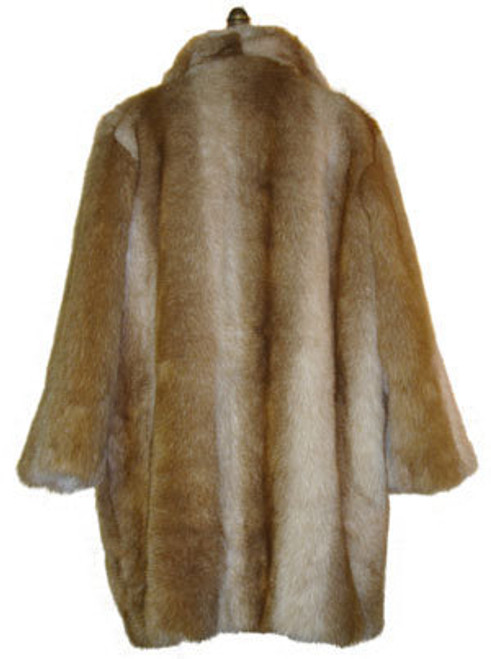 Faux Fox Fur 3/4 Jacket 3/4 Women's Fitted Stylish Jacket Wing Collar Neutral Colors Two Tone Colors Available Only: Plus Sizes Fur Origin: USA Manufacted: USA