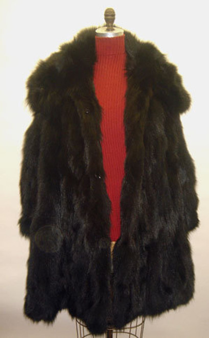 Black Fox 3/4 Fur Jacket with Hood Fox Fur Color shown is Black Fur Origin: Norway Manufacturing: USA