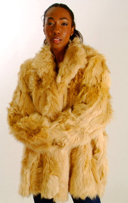 Coyote Fur Design jacket  length  29" Sweep 58" Sleeve 58" Standup Collar Straight sleeves Fur Origin: Norway Manufacturing: USA