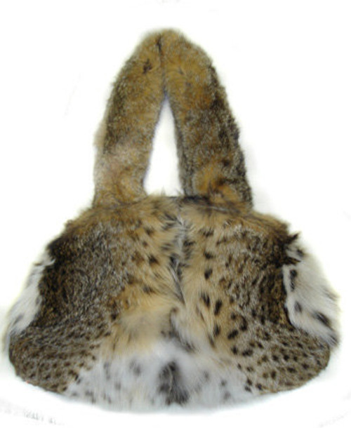 Sheik Fur Lynx Hand Bag Natural Lynx Fur Handbag Genuine Fur Zip Top Closure Manufactured: USA