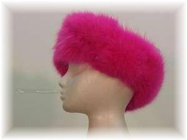 Pink Fox Headwrap Pink Fox Fur Head Wrap Warm / Comfortable Velcro Closure Fur Origin: Norway Manufactured: USA
