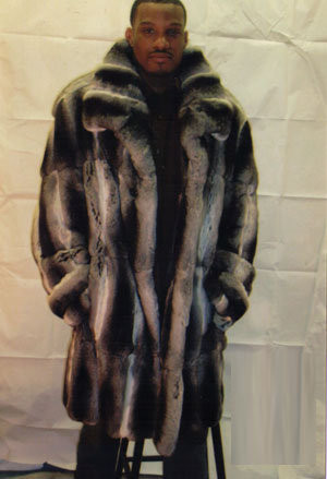 Mens 3/4 Fur RexChinchilla Coat - furoutlet