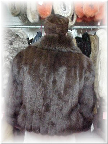 Full Skin Fox Bomber Fur Jacket Brown Fox Fur Jacket Style: Bomber Elastic sleeves and waist Collar: Wing Style Zip Front Closure Mink Hat (Optional) Fur Origin: Norway Manufactured: USA