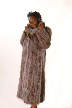 Raccoon Fur Design Coat - furoutlet