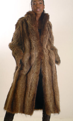 Vintage Raccoon Long Coat - furoutlet