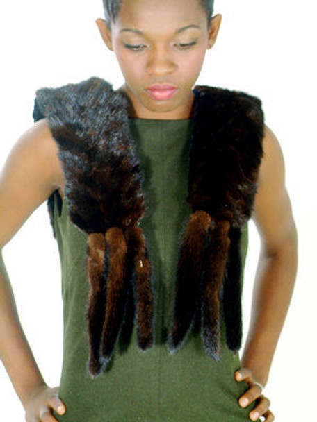 Brown Mink Fur Design Tails Boa