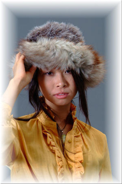 Gray Faux Fur Hat with Fox Trim Gray Faux Fur Hat with Fox Trim Gray Faux Fur Hat Trimmed with Fox Color: Black Manufacturing: USA Fur Origin: Norway