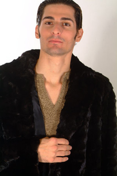 Sectional Mink Fur Long Coat