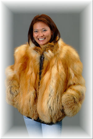 Natural Red Fox Fur Jacket