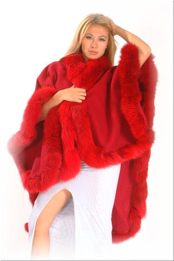red fur cape