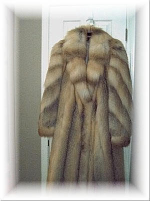 Real Fur Coat/ Genuine Golden Island Fox Fur Coat -  Norway