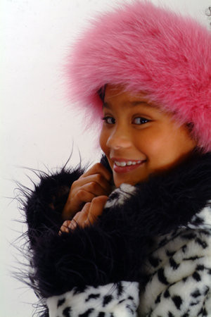 Kids Pink Fur Headband - furoutlet - fur coat, fur jackets, fur hats