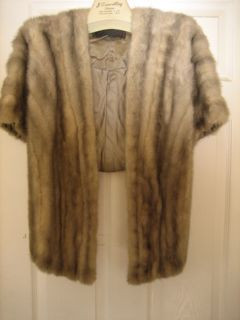 Vintage Blue Iris Mink Stole - furoutlet