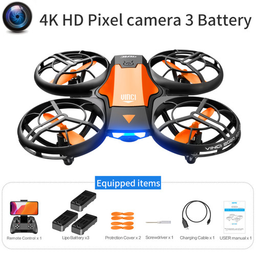 V8 New Mini Drone 4K 1080P HD Camera WiFi Fpv Air Pressure Height Maintain Foldable Quadcopter RC Dron Toy Gift