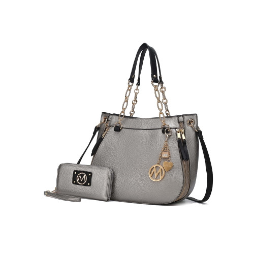 MKF Collection Vegan Leather Shoulder Bag & Wallet Set, Purse Handbag for Women by Mia K