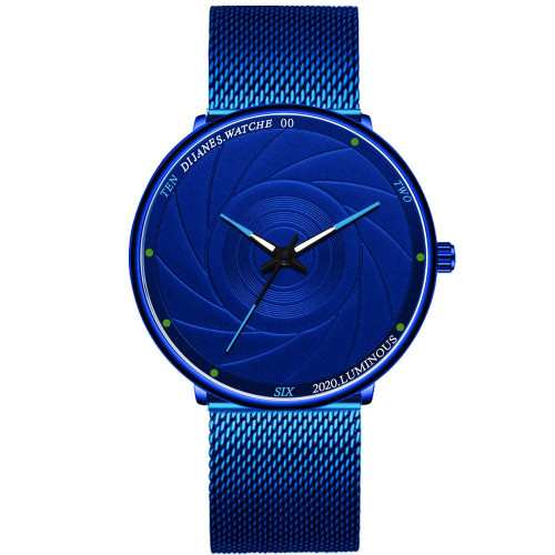 Minimalist Men's Watches Ultra Thin Stainless Steel Mesh Belt Quartz Wrist Watch Men Business Watch