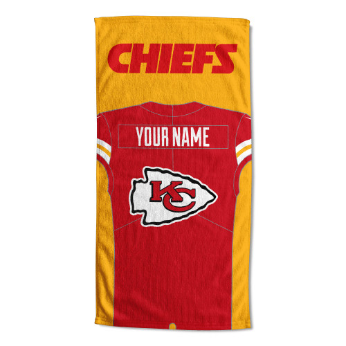 [Personalization Only] OFFICIAL NFL Jersey Personalized Beach Towel - Kansas City Chiefs