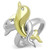 TK1698 - Two-Tone IP Gold (Ion Plating) Stainless Steel Ring with Top Grade Crystal  in Clear