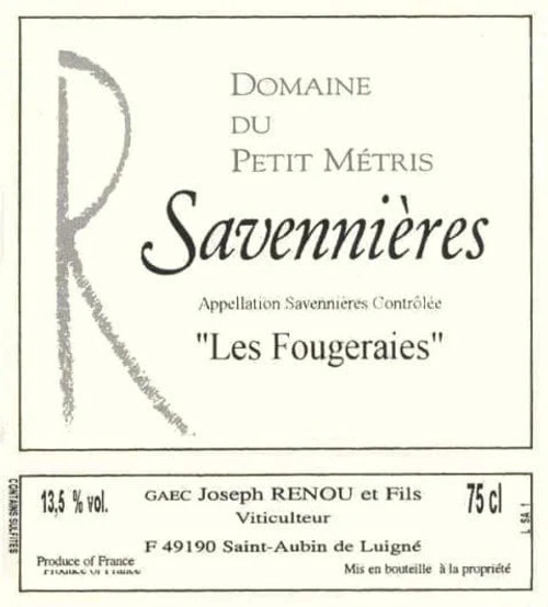 Petit Metris, Savennieres Les Fougeraies