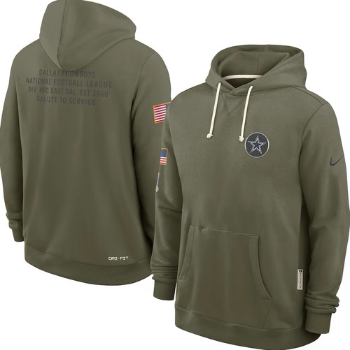 Men’s Dallas Cowboys Nike Olive Dri-FIT Hoodie