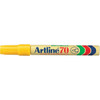 Artline 70 Permanent Marker 1.5mm Bullet Nib Yellow BOX12 107007