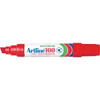 Artline 100 Permanent Marker 12mm Chisel Nib Red BOX6 110002