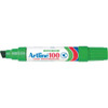 Artline 100 Permanent Marker 12mm Chisel Nib Green BOX6 110004