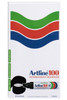 Artline 100 Permanent Marker 12mm Chisel Nib Green BOX6 110004