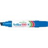 Artline 100 Permanent Marker 12mm Chisel Nib Blue Hangsell X CARTON of 6 110063