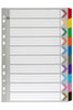Marbig Indices and Dividers 10 Tab Reinforced A4 Colour X CARTON of 35017F