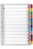 Marbig Indices and Dividers 1-12 Tab Reinforced A4 Colour X CARTON of 10 35019F