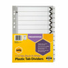 Marbig Indices and Dividers 1-12 Tab Reinforced A4 Black X CARTON of 10 35119F