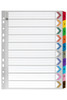 Marbig Indices and Dividers 1-10 Tab Manilla A4 Extra Wide X CARTON of 10 36250F