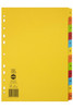 Marbig Indices and Dividers 1-12 Tab Manilla A4 Brights X CARTON of 25 37160F