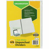 Marbig Indices and Dividers 5 Tab Manilla A4 Unpunched X CARTON of 25 37305F