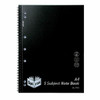 Spirax P596 Pp 5 Subject Notebook A4 250 Page Black S/O X CARTON of 5 4311100