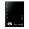 Spirax P596 Pp 5 Subject Notebook A4 250 Page Black S/O X CARTON of 5 4311100