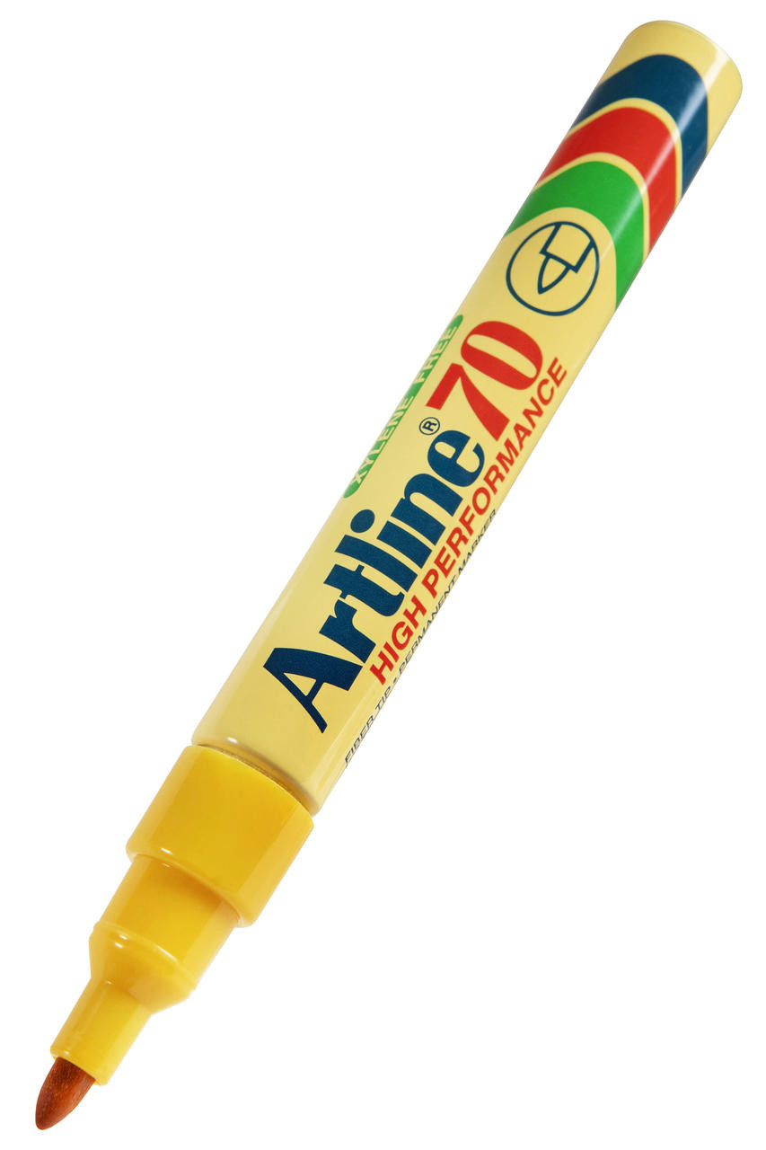 Artline 70 Permanent Marker Bullet Nib Yellow BOX12 107007