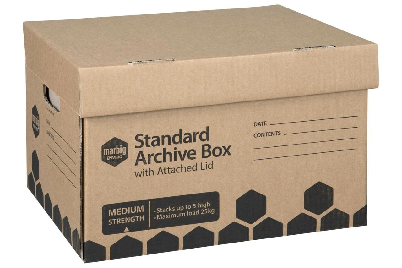 Marbig Enviro Archive Box Attached Lid X CARTON of 10 : 80022E